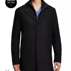 Cole Haan Men's Classic Black Trench Coat